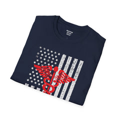 American Doctor - Unisex Softstyle T-Shirt | Doctor Awareness, Medical Wear, Gift For Him, Scrubs Lover, Hospital Staff Gift, Gift For Him
