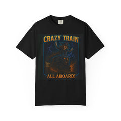 Crazy Train Unisex T-shirt - Graphic Tee for Music Lovers, Edgy Casual Wear, Gift for Concerts, Halloween, and Fun Gatherings