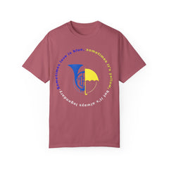 Blue French Horn and Yellow Umbrella Unisex T-shirt - HIMYM Fan Apparel