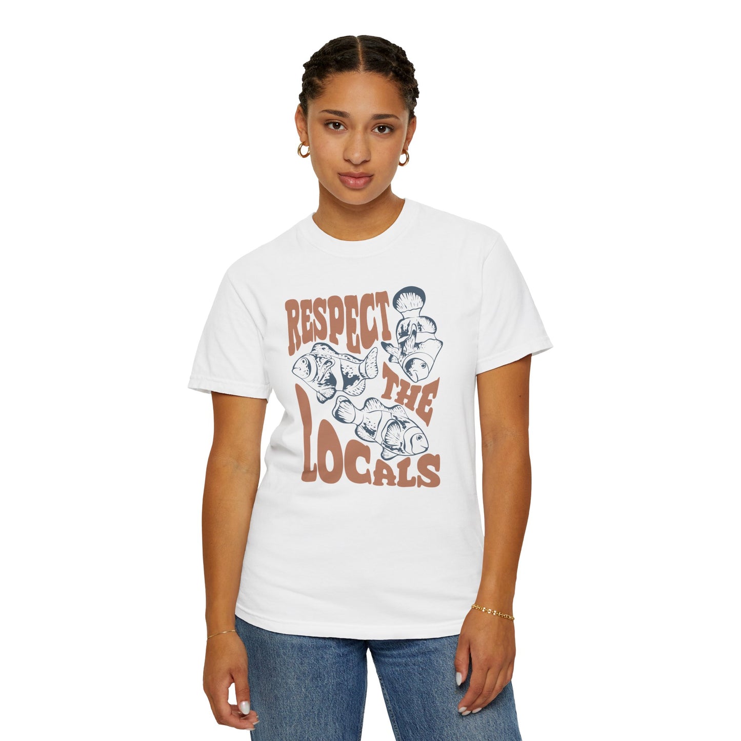 Clown Fish, Respect The Locals -  Graphic Unisex Garment-Dyed T-shirt