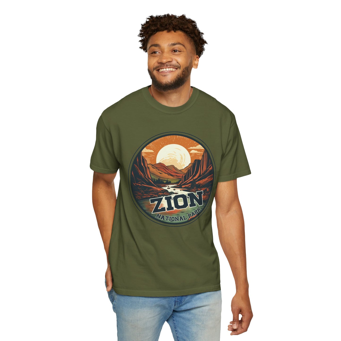 Zion National Park Graphic, Comfort Colors Soft Relaxed Fit Unisex Garment-Dyed T-shirt