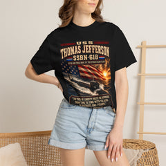 USS Thomas Jefferson SSBN-618 Submarine - "Forty One for Freedom" Patriotic Navy Tee