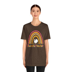Thankful Teacher T‑Shirt – Retro Rainbow Turkey Teacher Appreciation Tee