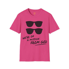 We're On A Mission From God / Blues Brothers / Cheap Sunglasses / Novelty / 80s Movies / The Blues / Jazz / Unisex T Shirts