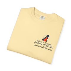 Lauren McGowan Front Logo Back Graphic Baldwin Harbor Animal Hospital "Who Let the Cats Out?" T Shirt