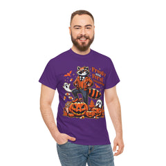 Freaky And Feral Halloween Raccoon! Graphic Unisex Heavy Cotton Tee
