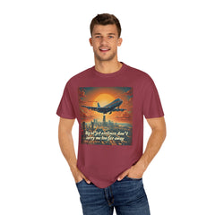 Unisex Jetliner Sunset Graphic T-Shirt - Travel Theme Tee