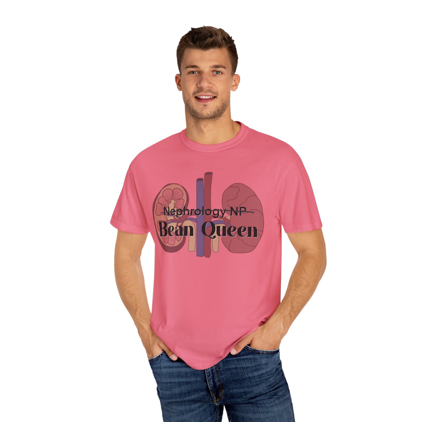 Nephrology NP Bean Queen, Graphic Unisex Garment-Dyed T-shirt