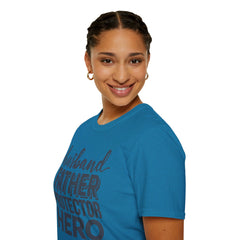 Husband Father Protector Hero Unisex Softstyle T-Shirt