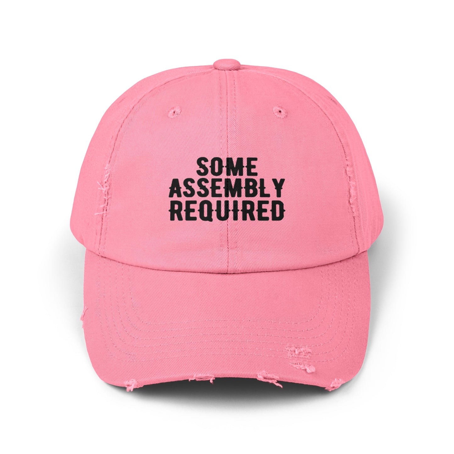 Funny Amputee cap, SOME ASSEMBLY REQUIRED, Limb Loss Awareness cap, distressed unisex hat, gift for amputee, recovery encouragement gift