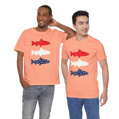 Patriotic Trout T-Shirt — Red White & Blue Fish Tee