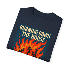 Retro Music-Inspired Unisex T-Shirt - Burning Down the House Design
