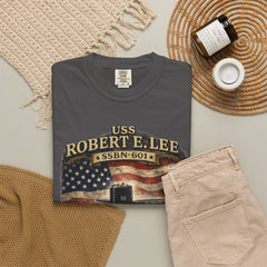 USS Robert E Lee SSBN 601 Submarine T-Shirt with a quote from its namesake