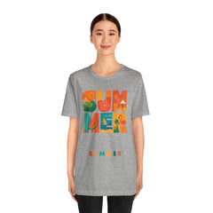 Summer Graphic Tee — Colorful Tropical "SUMMER" Typography T-Shirt