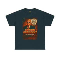80s Action Movie Parody President Trump Tee - Unisex Heavy Cotton T-Shirt,