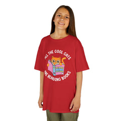 Orange Reading Cat Tee | Cute Kids Book Lover Shirt