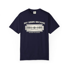 My SSBN Became Razor Blades Graphic Vintage Submarine Veteran Tee