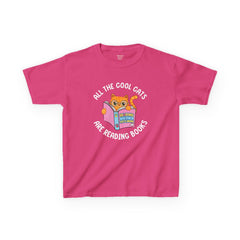Orange Reading Cat Tee | Cute Kids Book Lover Shirt