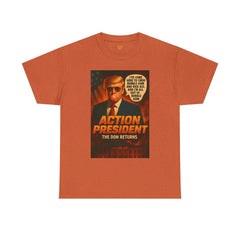 80s Action Movie Parody President Trump Tee - Unisex Heavy Cotton T-Shirt,