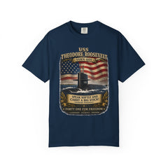 USS Theodore Roosevelt SSBN-600 T-Shirt – with namesake quote