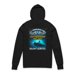 U.S. Submarine Force 125th Birthday Silent Service Hooded Long Sleeve Tee