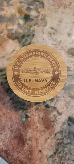 U.S. Navy Submarine Force Silent Service Engraved Soy Candle  14 oz