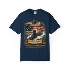 USS Robert E. Lee SSBN 601 Submarine Graphic Tee with namesake quote