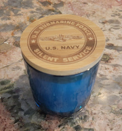 U.S. Navy Submarine Force Silent Service Engraved Soy Candle  14 oz
