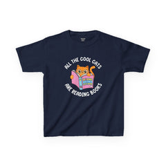 Orange Reading Cat Tee | Cute Kids Book Lover Shirt
