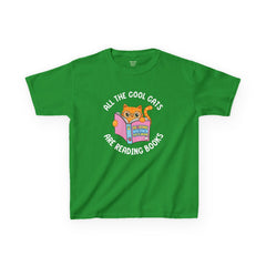 Orange Reading Cat Tee | Cute Kids Book Lover Shirt