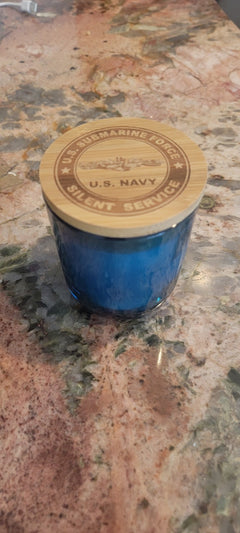 U.S. Navy Submarine Force Silent Service Engraved Soy Candle  14 oz