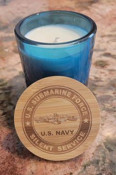 U.S. Navy Submarine Force Silent Service Engraved Soy Candle  14 oz