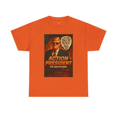 80s Action Movie Parody President Trump Tee - Unisex Heavy Cotton T-Shirt,