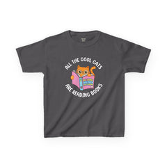 Orange Reading Cat Tee | Cute Kids Book Lover Shirt