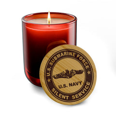 U.S. Navy Submarine Force Silent Service Engraved Soy Candle  14 oz