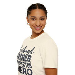 Husband Father Protector Hero Unisex Softstyle T-Shirt