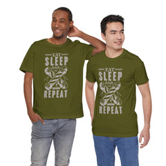 Hair Enthusiast Tee, Eat Sleep Hair Repeat Shirt, Funny Barber Gift, Unisex Jersey Tee, Casual Everyday Apparel, Salon Worker Top