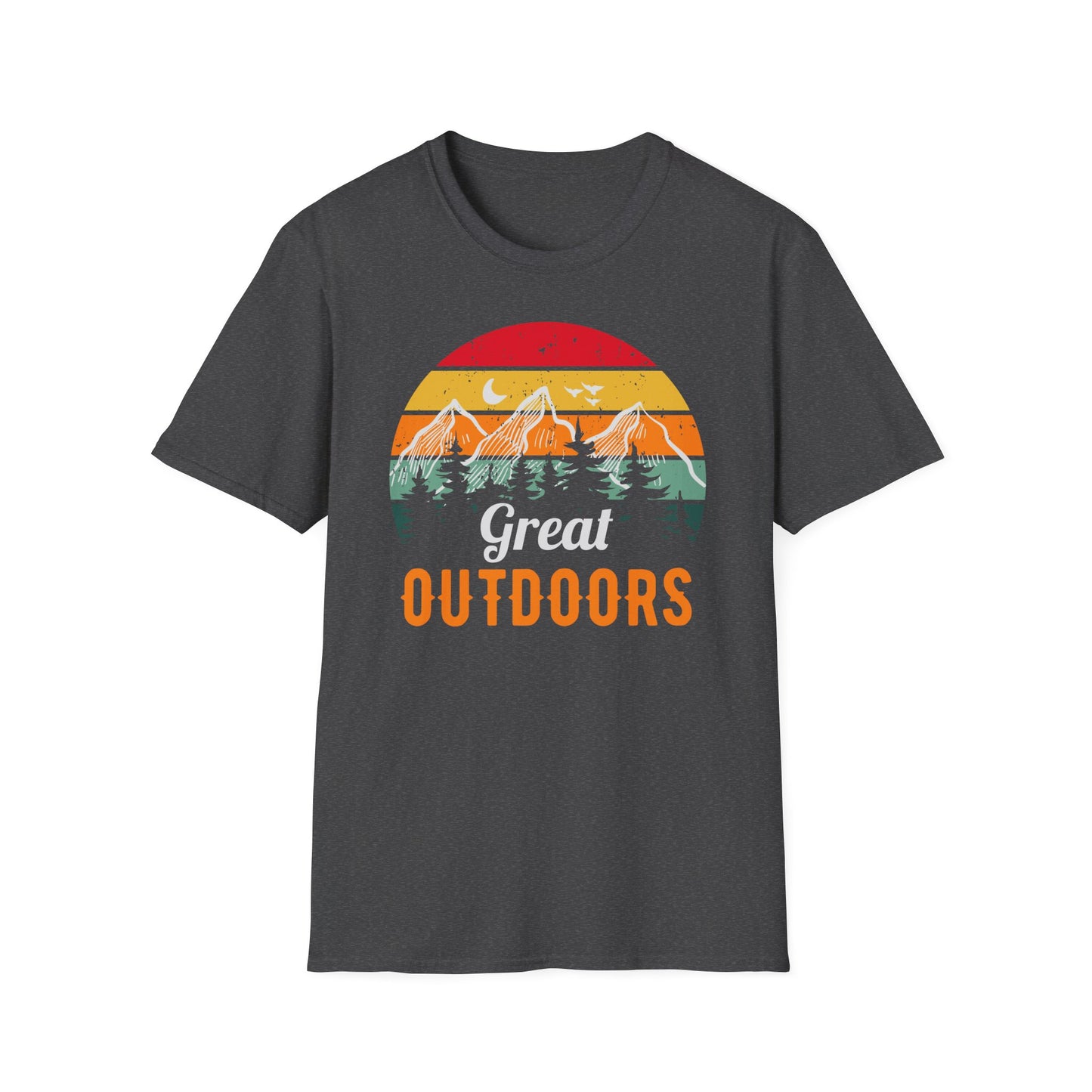 Great Outdoors Mountain Views Unisex Softstyle Graphic T-Shirt