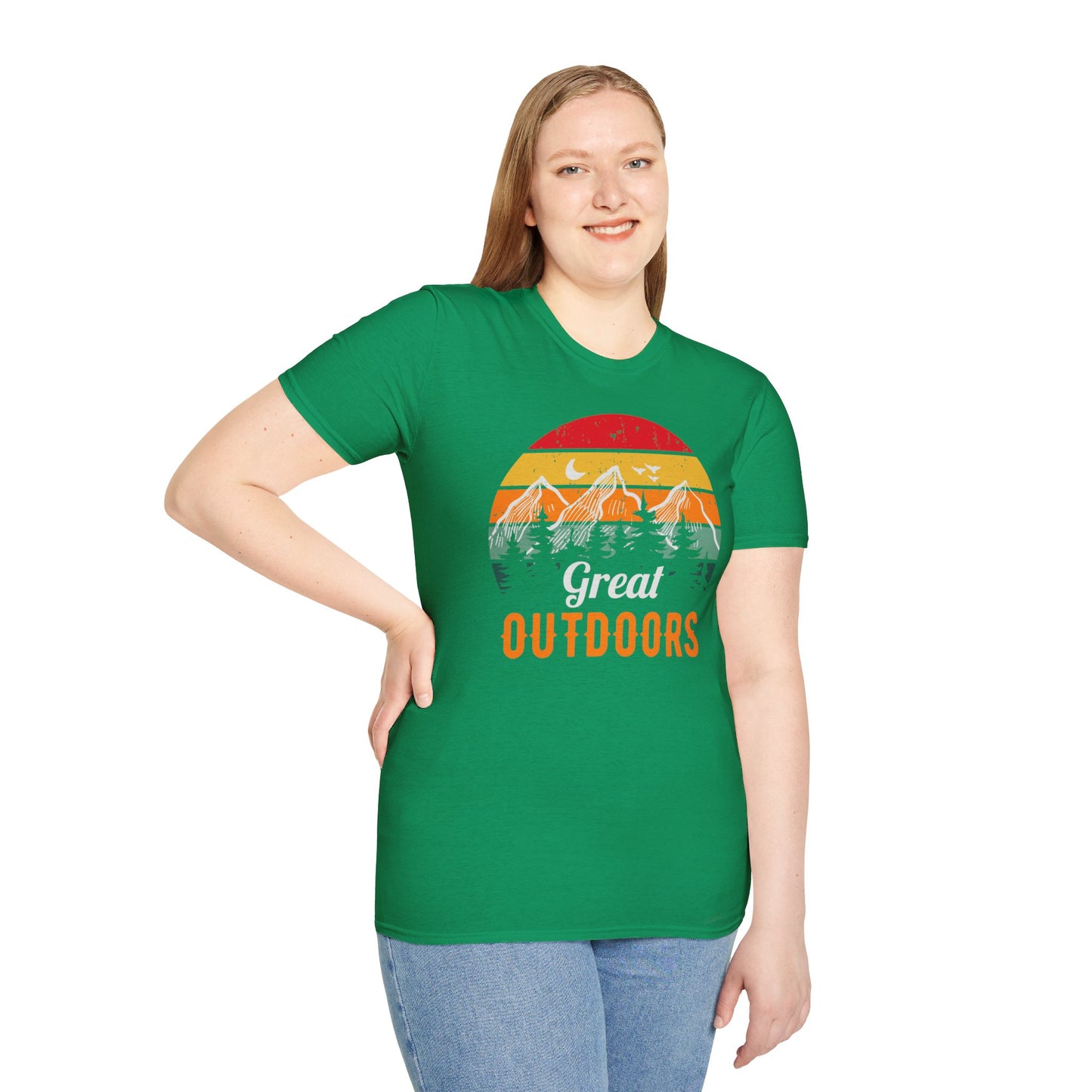 Great Outdoors Mountain Views Unisex Softstyle Graphic T-Shirt