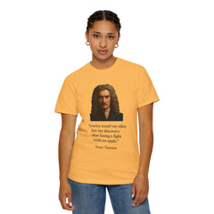 Isaac Newton Quote T-Shirt — "Gravity wasn't my idea" Scientific Humor Tee