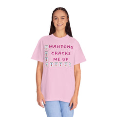 Mahjong Cracks Me Up, Comfort Colors 1717, Funny Graphic Tee, Unisex Garment-Dyed T-shirt, gift for mahjong player, mahjong lover gift, casual wear tee, humorous t-shirt, novelty mahjong shirt