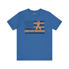 Limb Loss Awareness Flag - Unisex Short Sleeve Tee,Amputee Awareness,Gift For Him,Gift For Her,Unique Amputee Gift,Awareness Ribbon