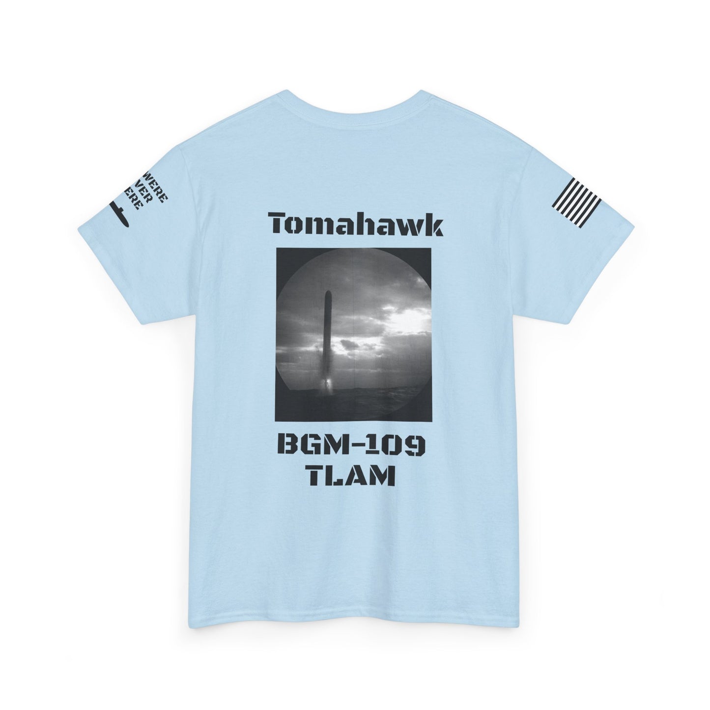 USN Periscope view, Submarine Launched Tomahawk Missile with Dolphins Unisex Jersey Short Sleeve Tee