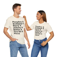 The Outsiders Shirt, Greasers Characters Shirt, Unisex Jersey Short Sleeve Tee