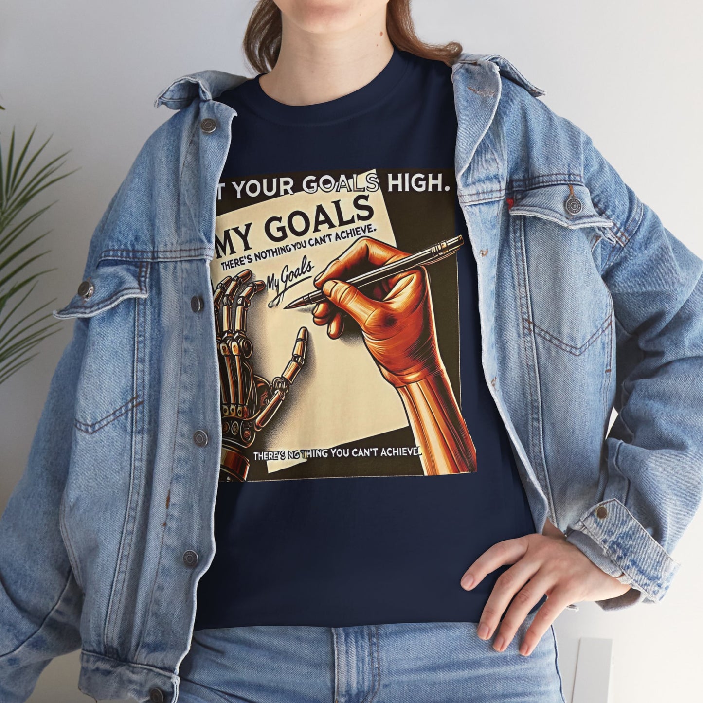 Amputee Motivational Goals  - Unisex Heavy Cotton Tee