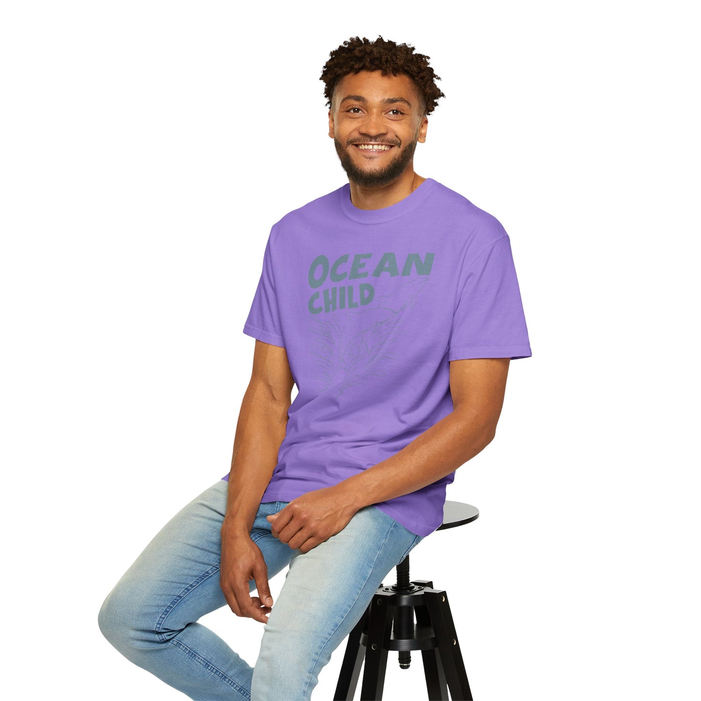 Dolphins, Ocean Child -  Graphic Unisex Garment-Dyed T-shirt