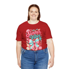 Summer Vibes Tee — Pastel Seashell Bow Beach T-Shirt