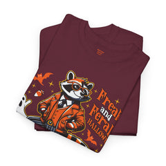 Freaky And Feral Halloween Raccoon! Graphic Unisex Heavy Cotton Tee