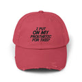 Funny Amputee distressed cap, I Put My Prosthetic On For This?, Limb Awareness cap, gift for amputee, recovery encouragement gift