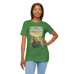 Relaxing Fishing Tee - Cast Your Worries Away, Unisex Casual Shirt, Perfect Gift for Dad, Outdoor Lovers, Fishing Trips, Summer Vibes